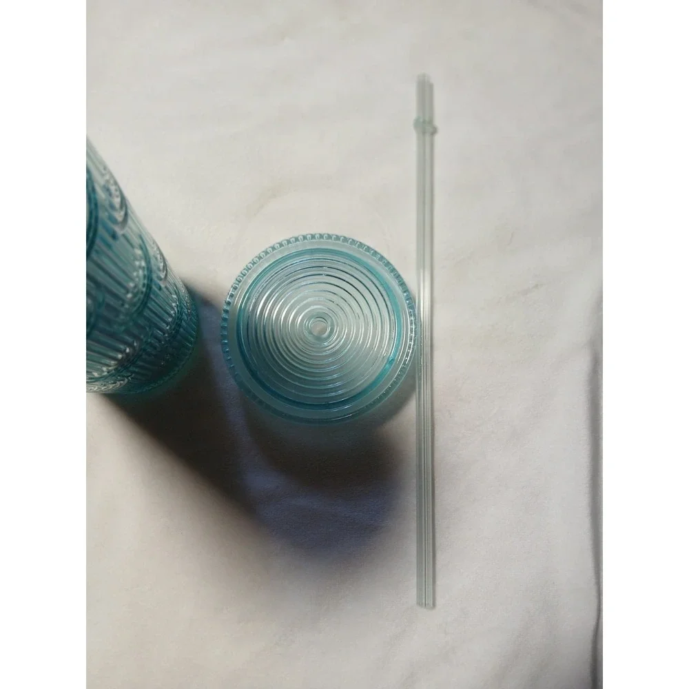 NewStarbucks Mermaid Green Iridescent Rainbow‎ Clear Venti Tumbler Cup W/O Straw